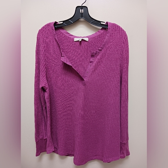 Chloe & Jasmine NWT studded mauve waffle knit shirt size 2X - Picture 1 of 5